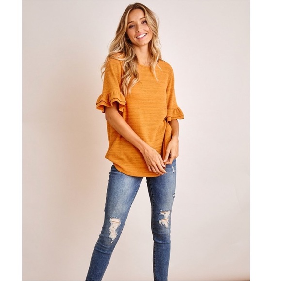 🆕 Pumpkin Spice Ruffle Tee - Picture 3 of 5